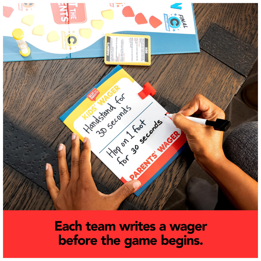 Spin Master gameboard and timer for fast paced rounds of Beat the Parents