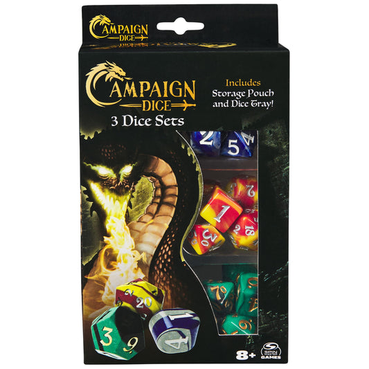 Spin Master Campaign Dice: 21 polyhedral dice for RPGs and board games