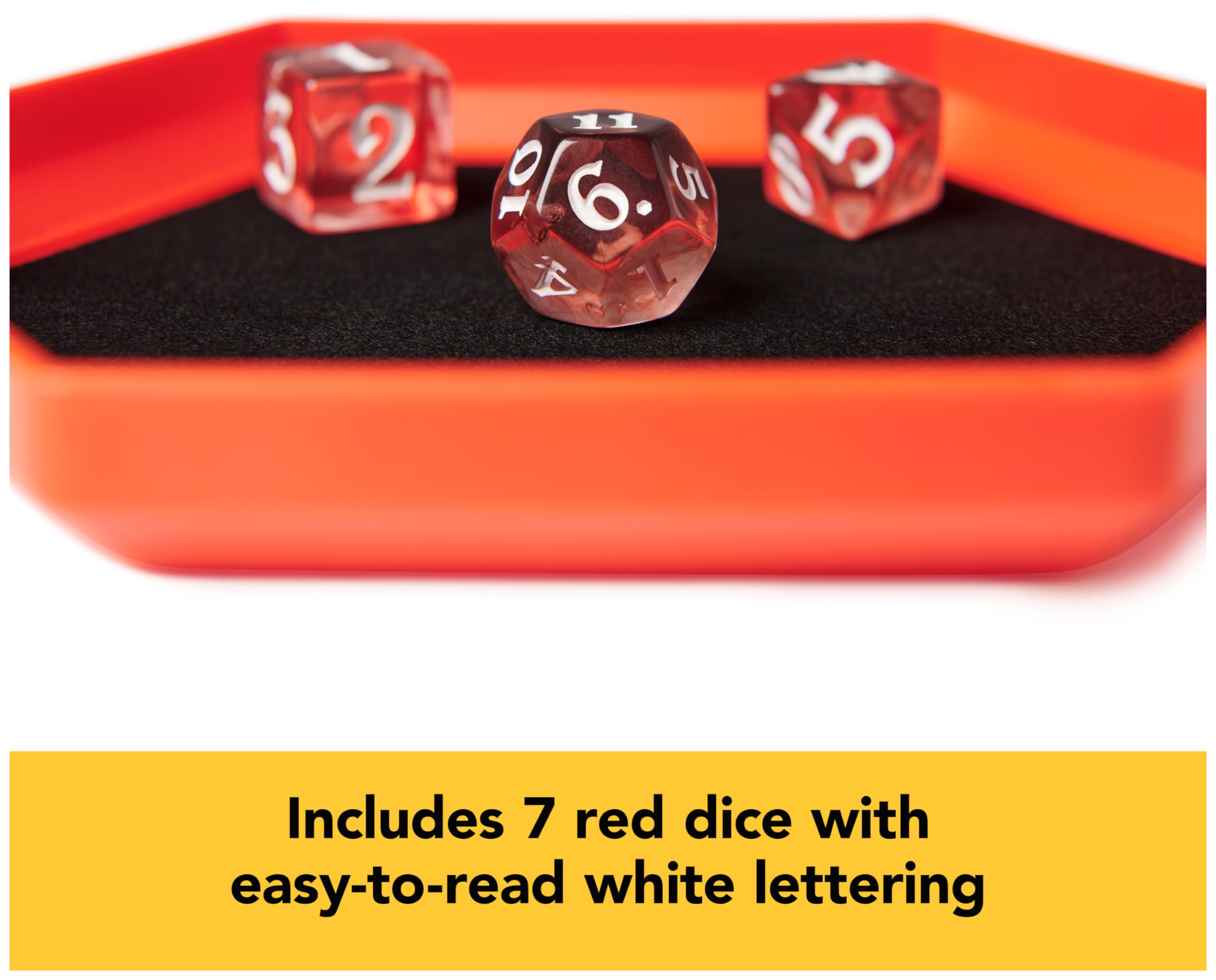 Spin Master Campaign Dice red dice with easy-to-read white lettering keeps reads quick