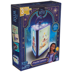 Spin Master Disney Wish Puzzle Lantern glows softly, creating a magical ambiance for bedtime storytelling.