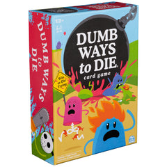 Spin Master Dumb Ways to Die card game deck on table for lively party play