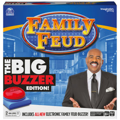 Spin Master Family Feud electronic buzzer setup for fast-paced family play.