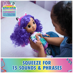 Spin Master Gabby in exclusive celebrations outfit for pretend storytelling.