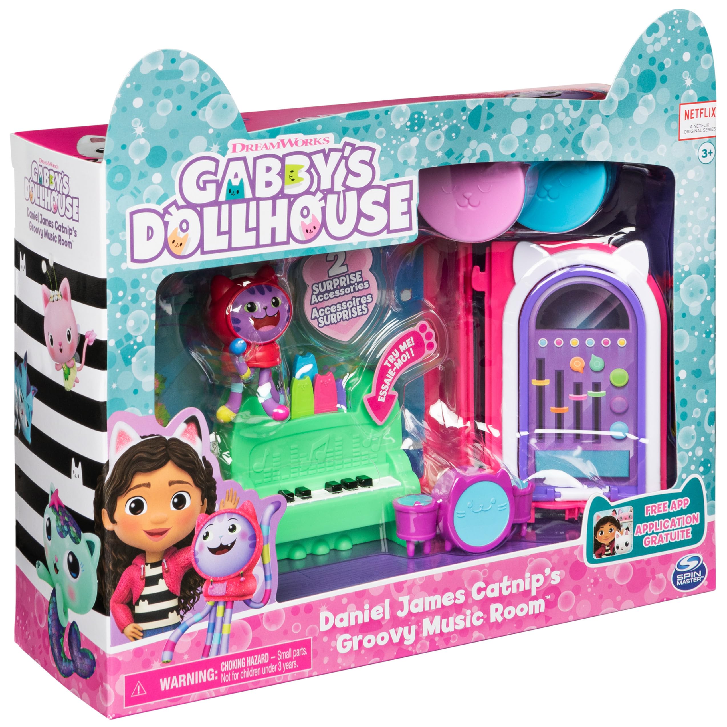 Spin Master Gabby’s Dollhouse Groovy Music Room microphone accessory for singing