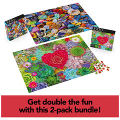 Close-up of puzzle pieces from Spin Master Games two-pack showing precise interlock