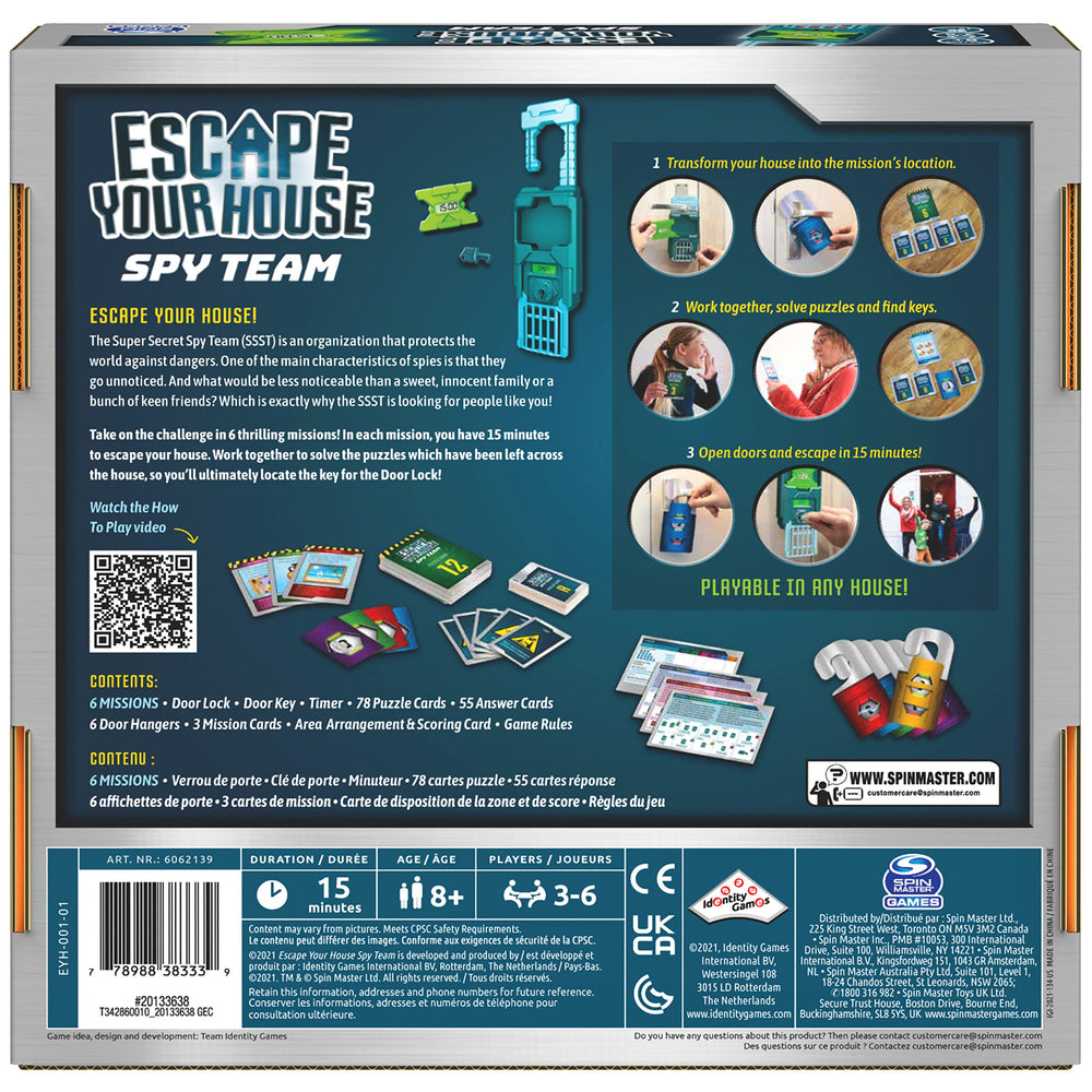 Spin Master Games Escape Room The Game door hangers indicate mission progress and lock status
