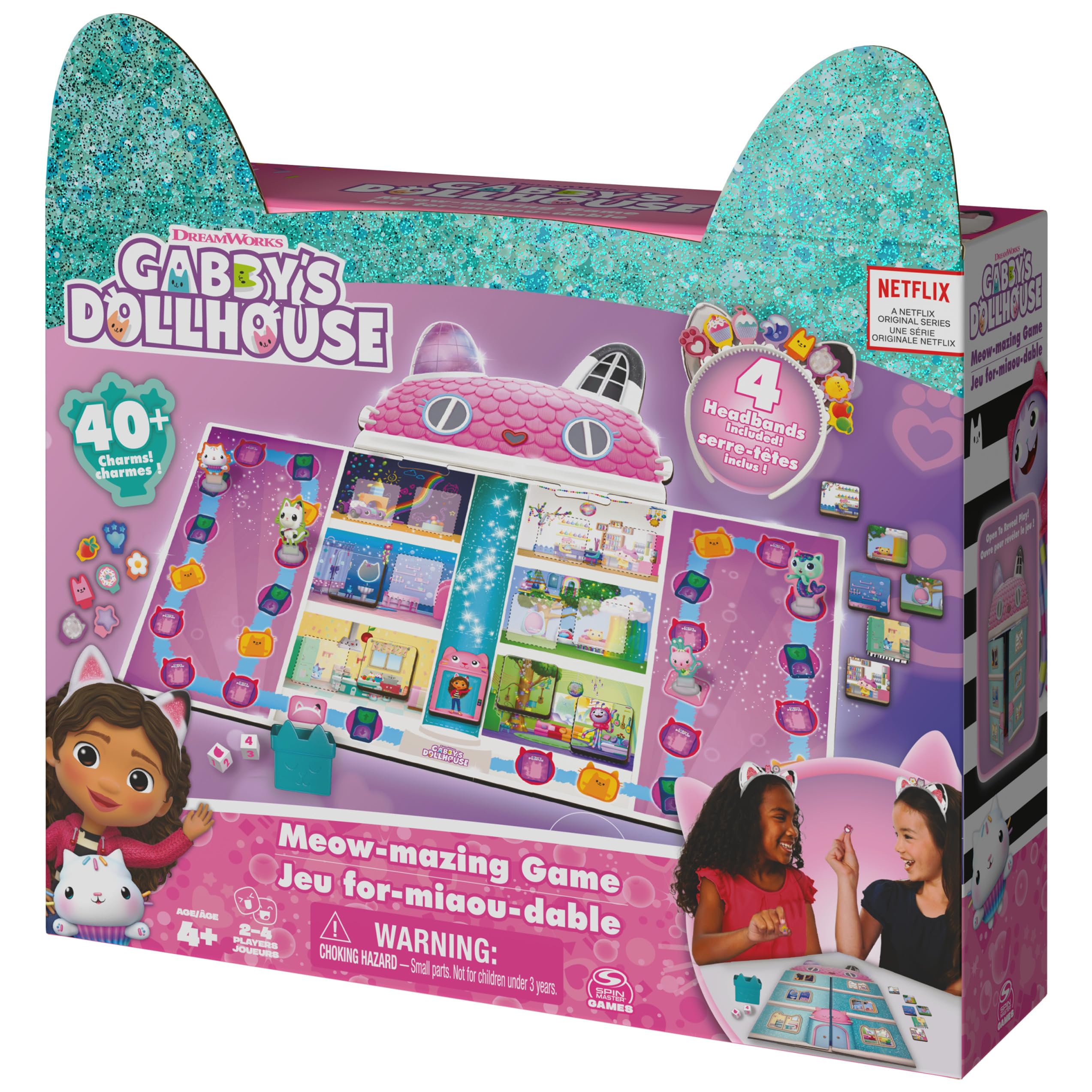Wearable cat-ear headbands for Gabby’s Dollhouse Meow-Mazing party vibes