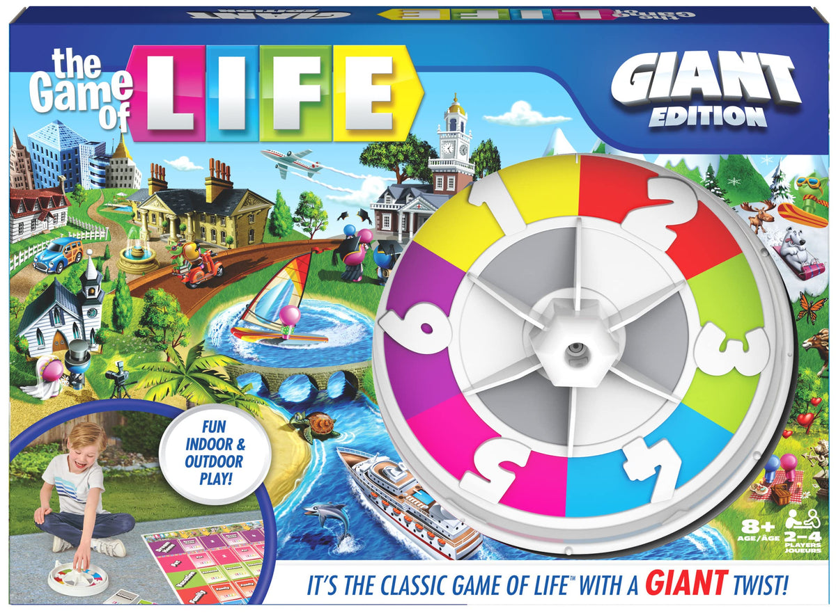 Spin Master Games The Game of Life Giant Edition board image for outdoor family play.
