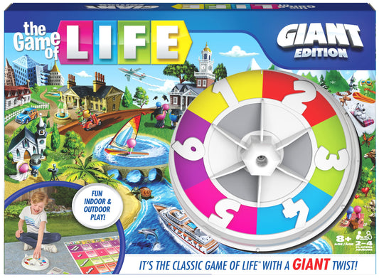 Spin Master Games The Game of Life Giant Edition board image for outdoor family play.