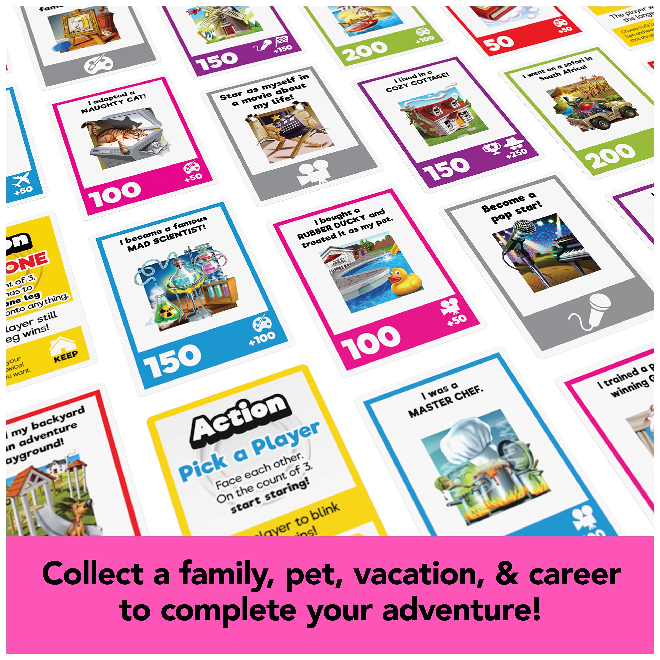 Spin Master Games The Game of Life Giant Edition indoor game night setup.