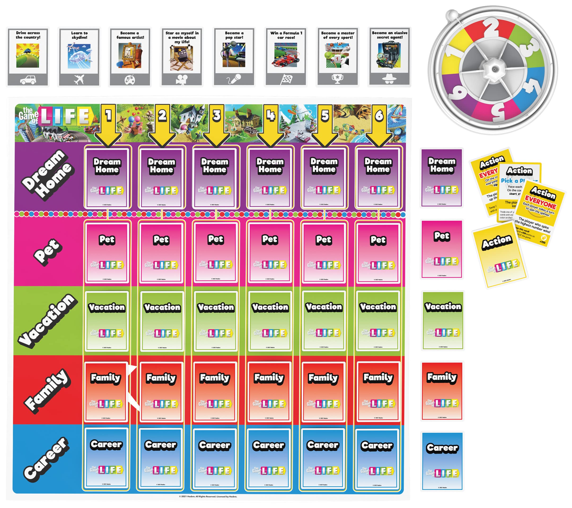 Spin Master Games The Game of Life Giant Edition outdoor play setup on lawn.