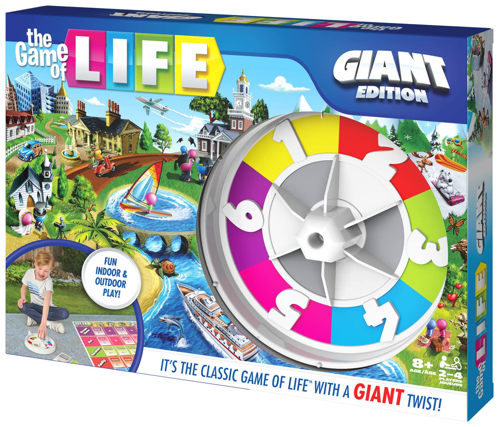 Spin Master Games The Game of Life Giant Edition retirement dream home moment.