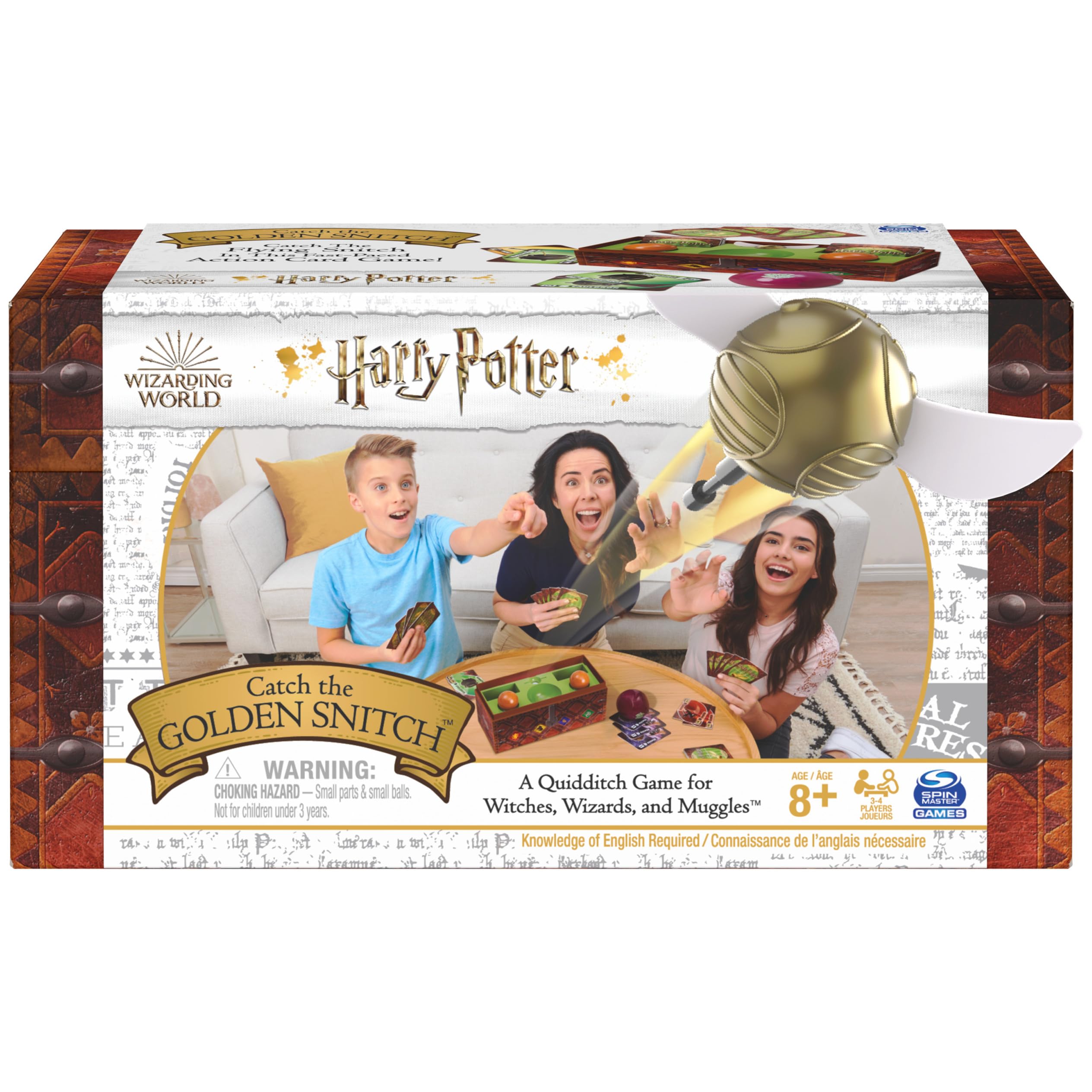 Spin Master Games Catch the Golden Snitch chest opens for fast-paced Quidditch play.