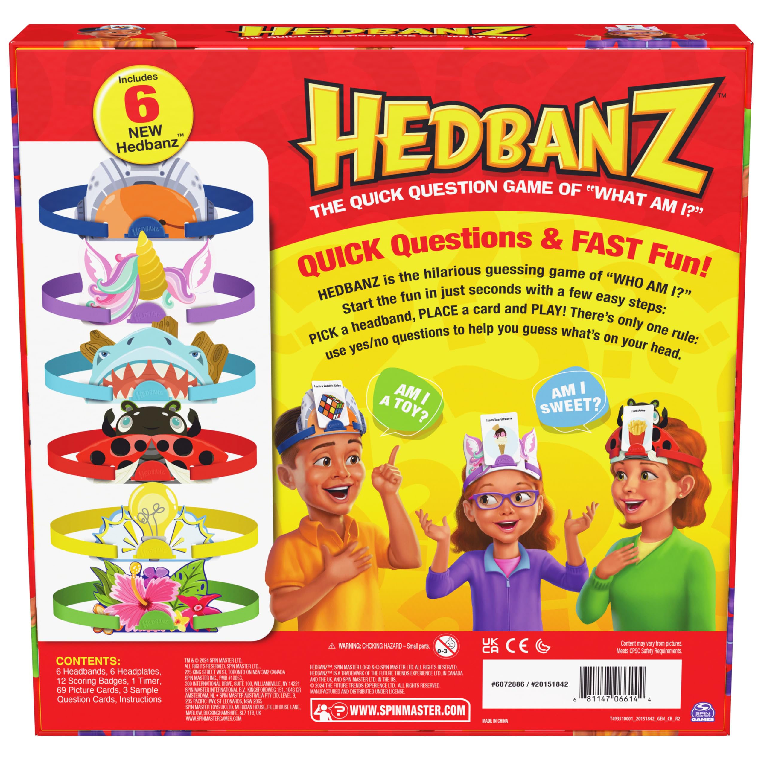 Spin Master Hedbanz 3rd Edition headbands allow quick, expressive guessing scenarios.
