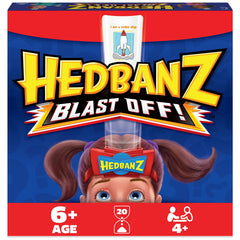 Spin Master Hedbanz Blast Off headband in action for quick guessing rounds.