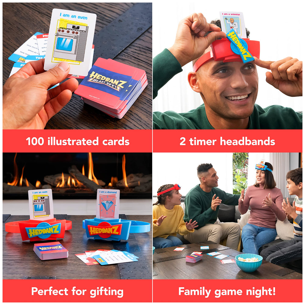 Spin Master Hedbanz Blast Off timer dial shows countdown in play.