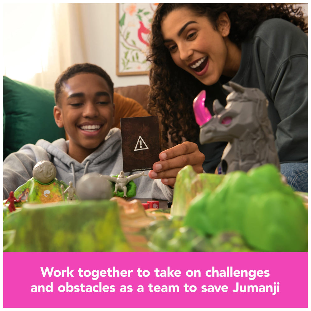 Spin Master Games Jumanji Stampede rhino-mountain: dramatic centerpiece boosts epic quests.