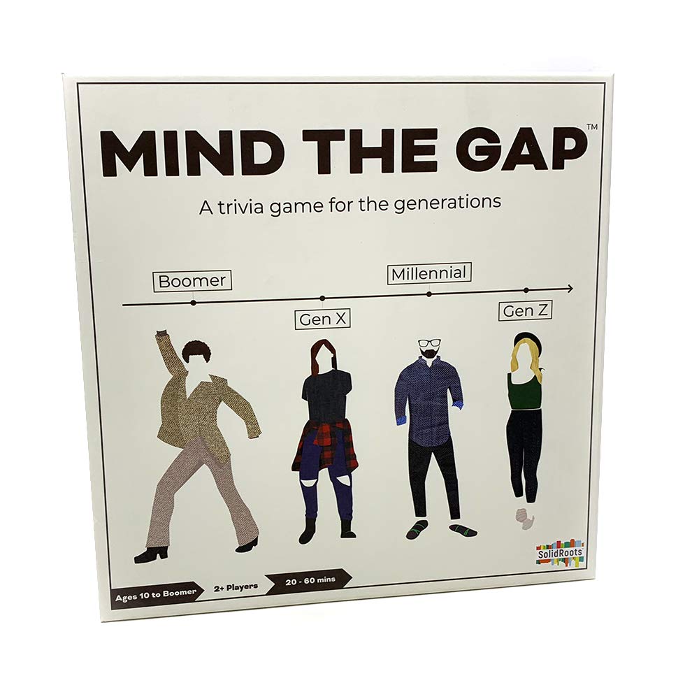 Mind the Gap Just the Questions expansion box front invites family conversation.