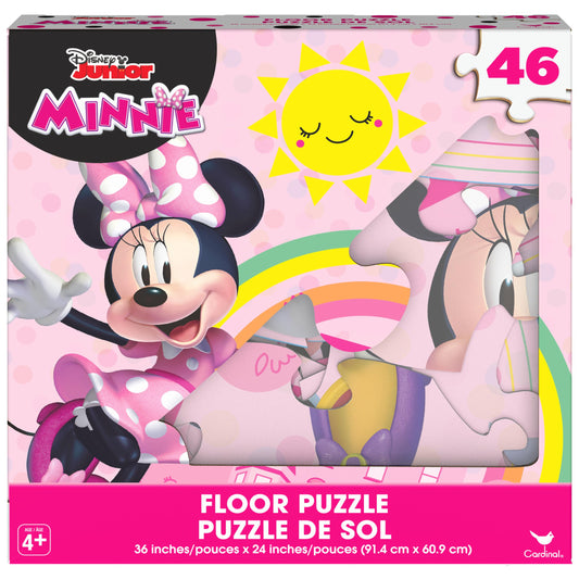 Spin Master Games Minnie Mouse 46pc floor puzzle cover image, vibrant scene ideal for early puzzle practice