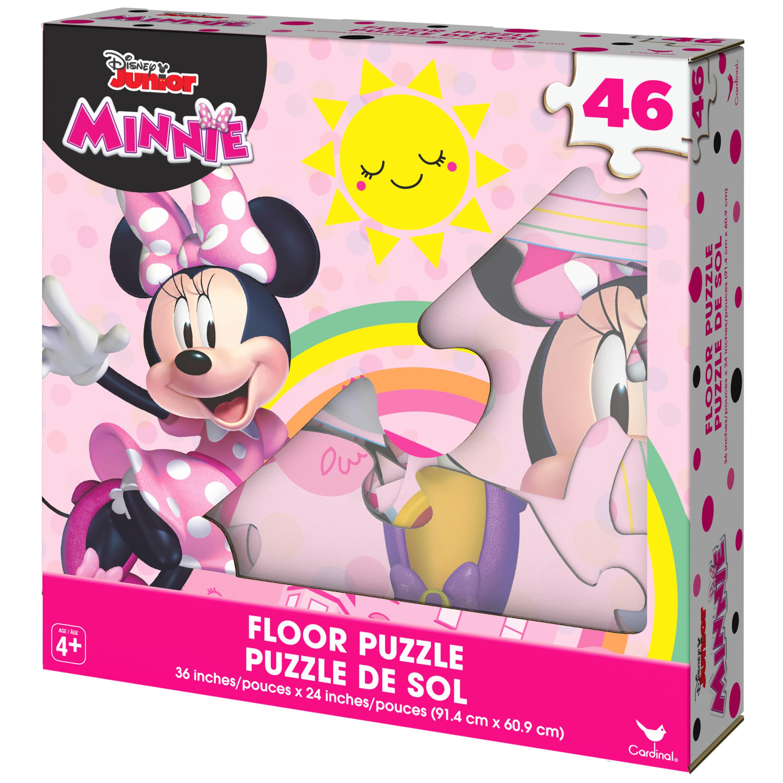 Spin Master Games Minnie Mouse 46pc floor puzzle, kid-friendly design helps develop spatial skills