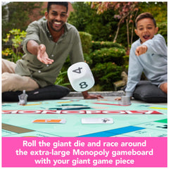 Chance cards add twists that keep players on their toes in Monopoly Giant Edition.