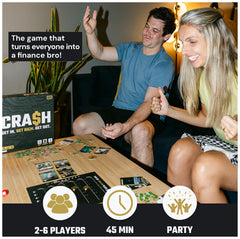 Spin Master Games SolidRoots Crash coins in action conveying market volatility and timing decisions.