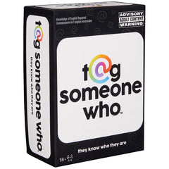 Spin Master Games Tag Someone Who cards deck on table for lively party night