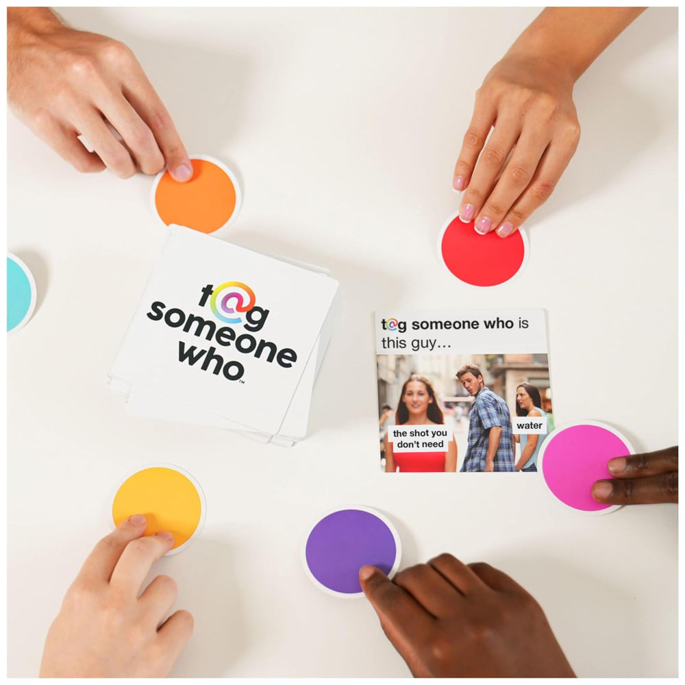 Spin Master Games Tag Someone Who meme cards spread for quick, hilarious moments