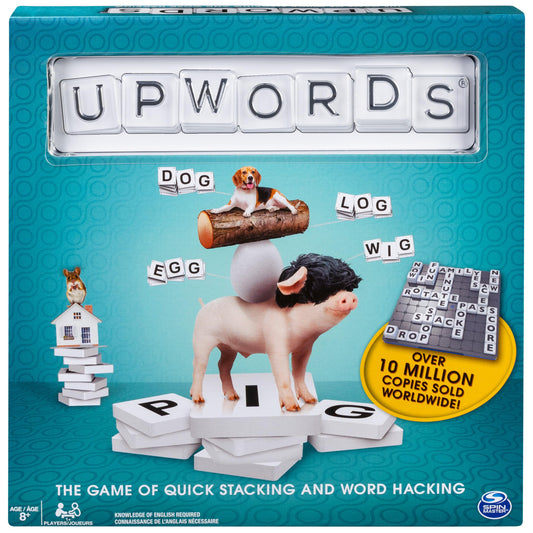 Spin Master Upwords rotating game board for dynamic word changes.