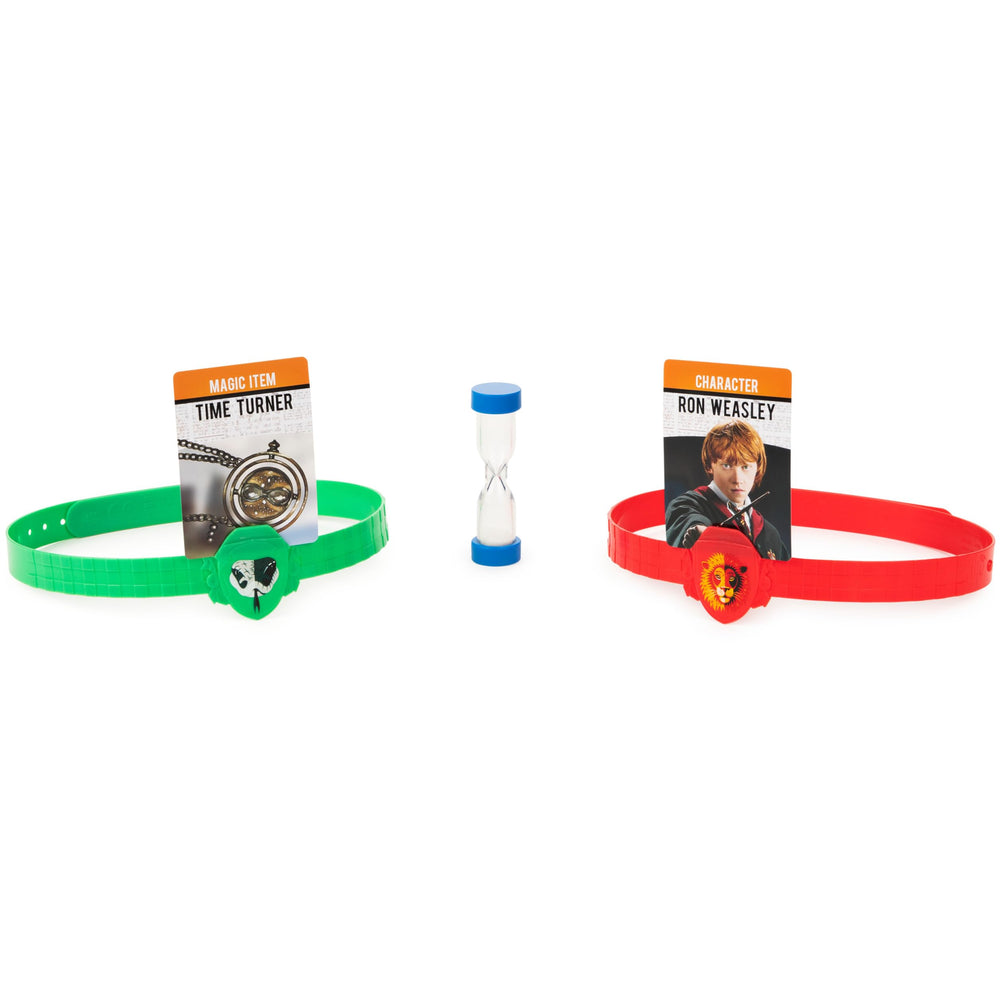 Branded Spin Master Hedbanz box for tidy storage and portability.