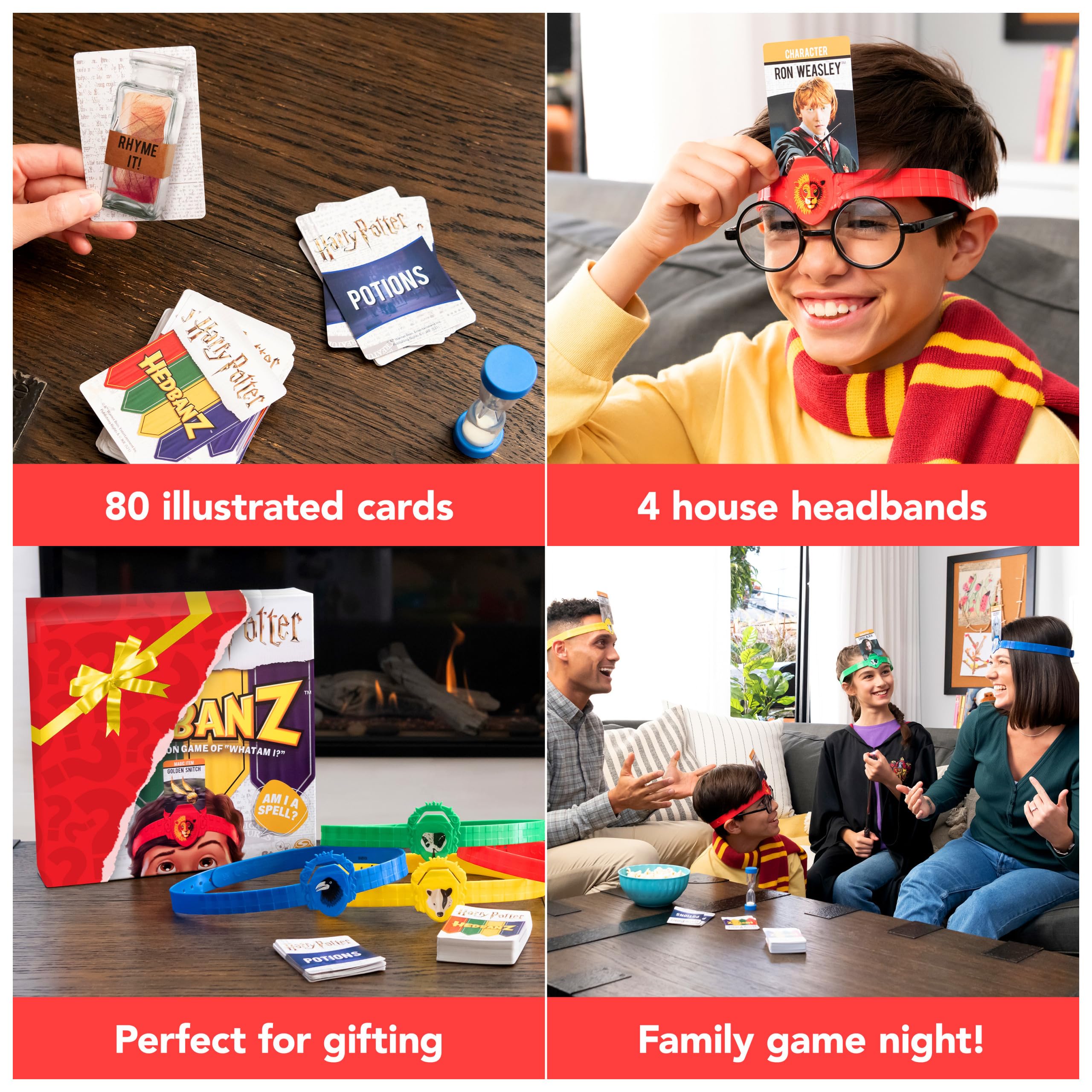 Hedbanz timer to pace rounds during quick Harry Potter challenges.