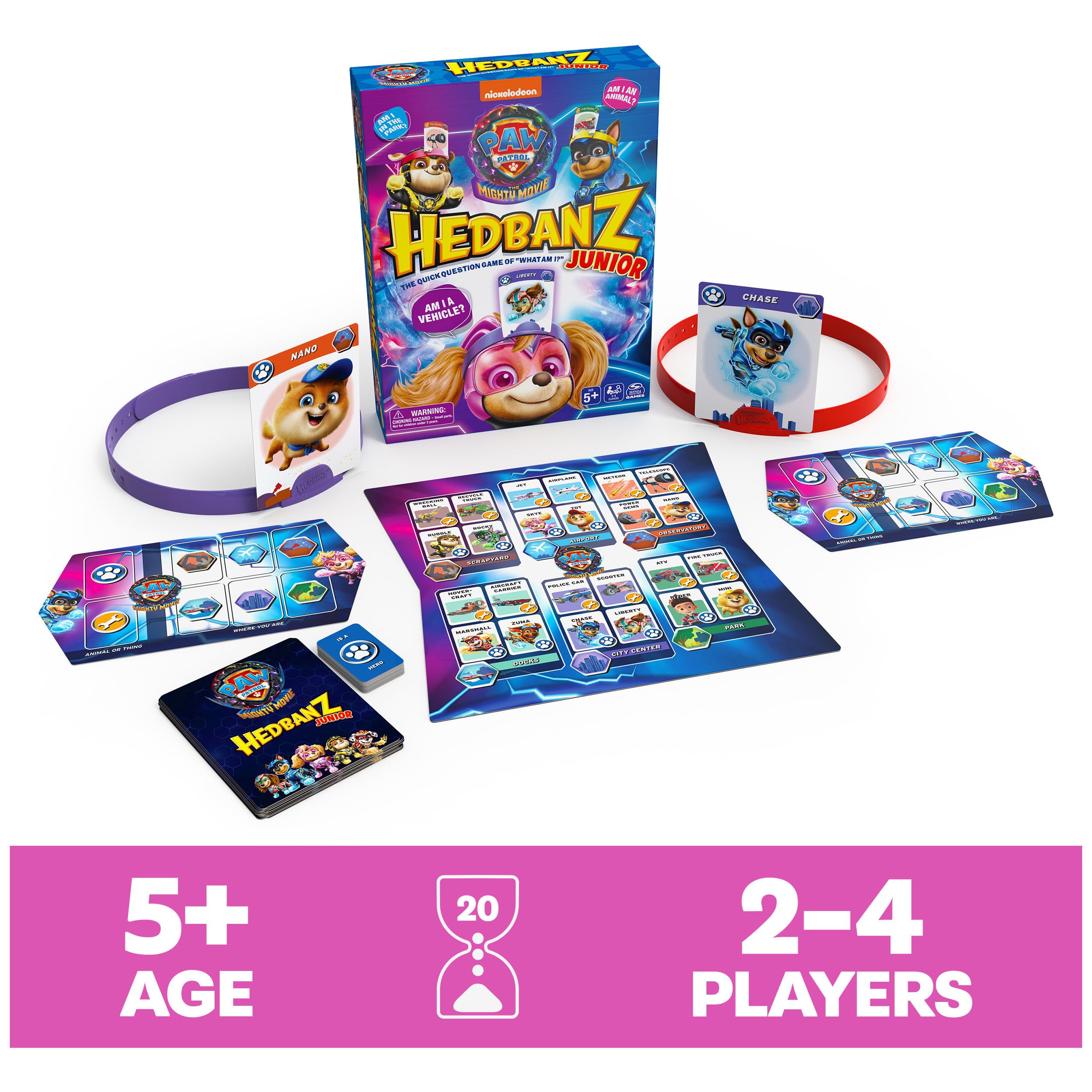 Spin Master Hedbanz Junior PAW Patrol cards enable engaging guessing challenges