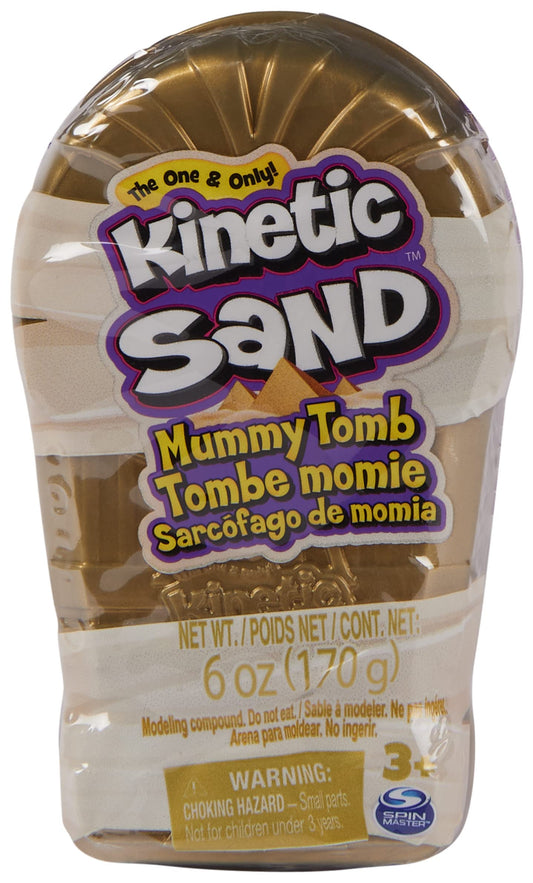 Spin Master Kinetic Sand Mini Mummy open container for creative play and exploration.