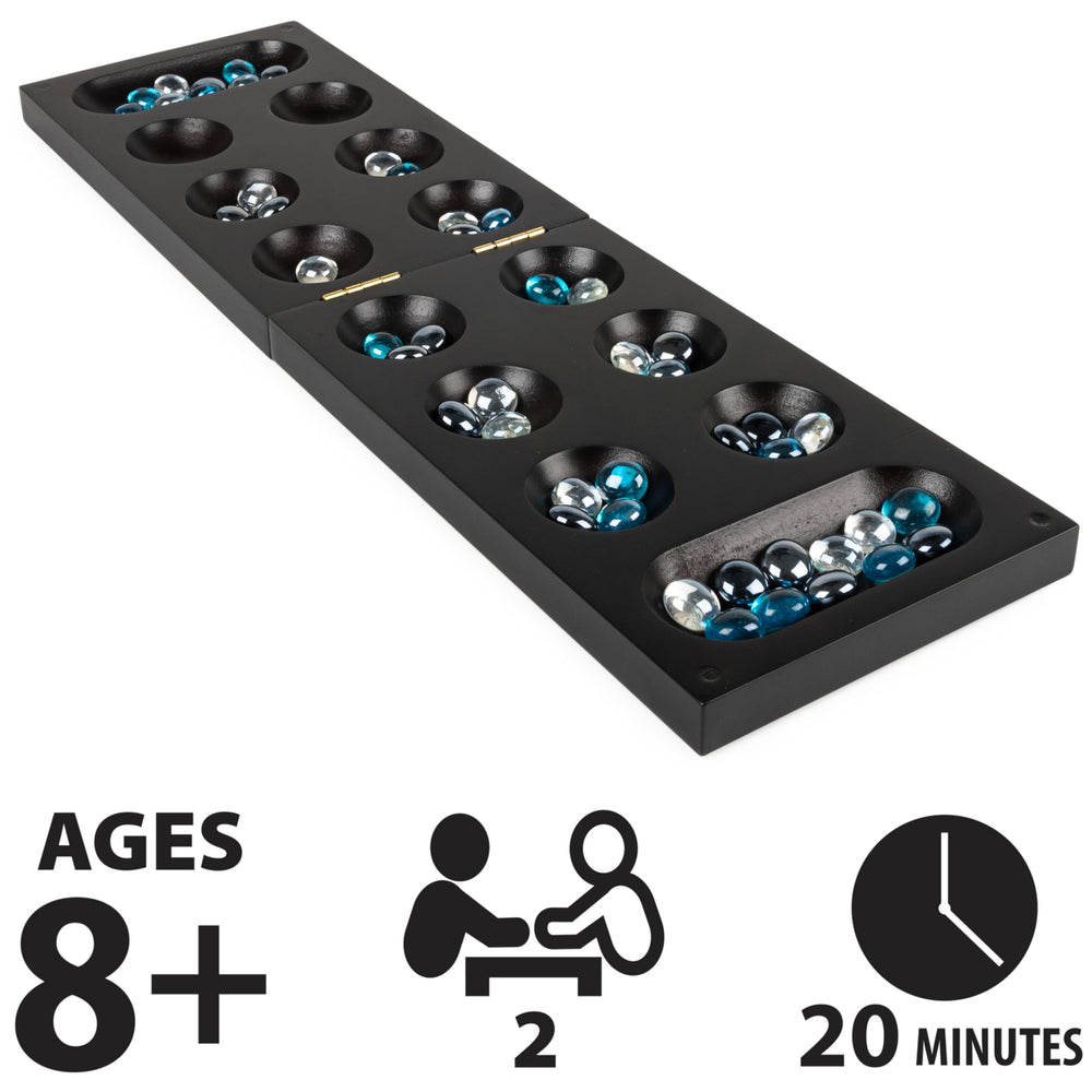 Spin Master Legacy Deluxe Mancala colorful glass pebbles provide smooth tactile play