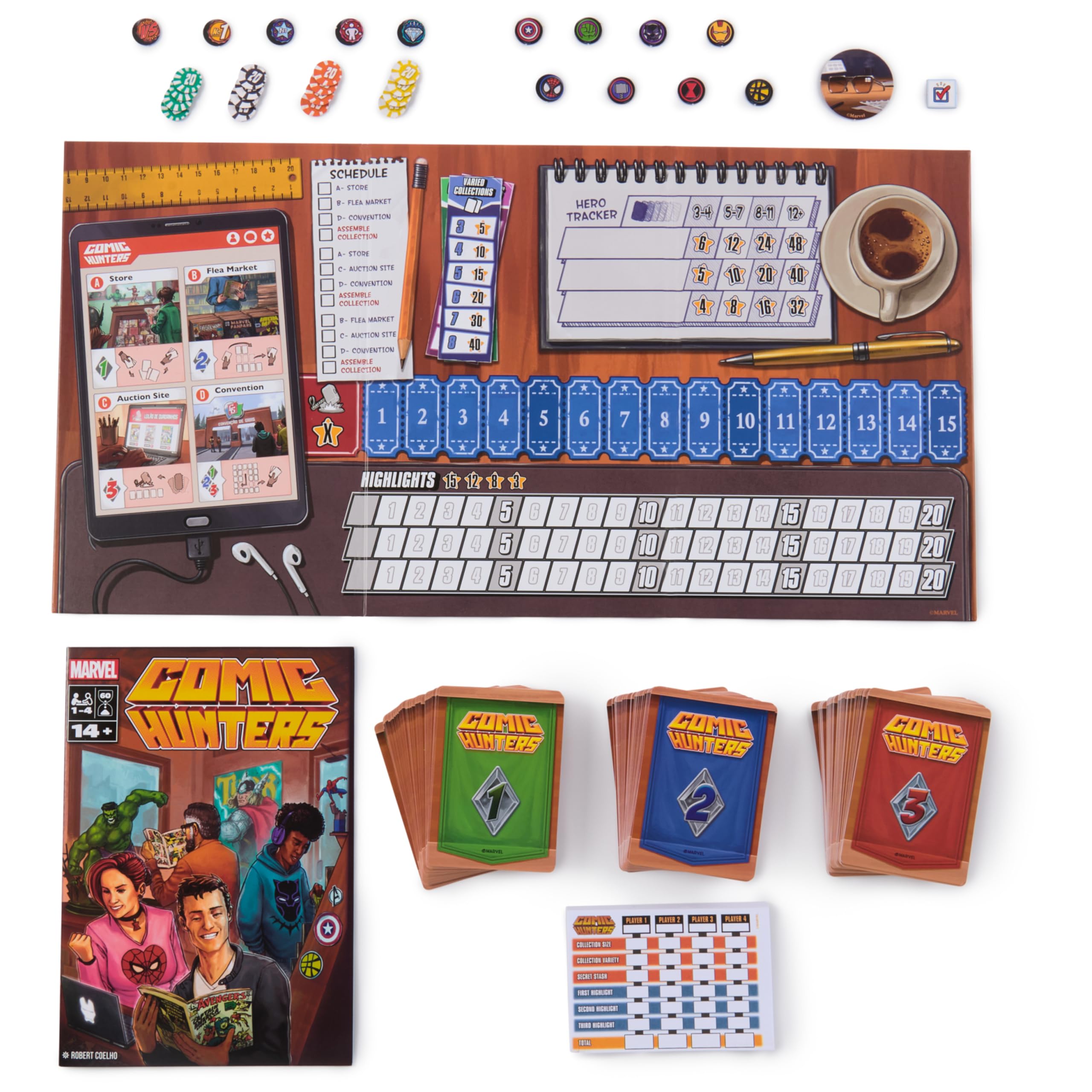 Instruction booklet guides quick setup for 1-4 players