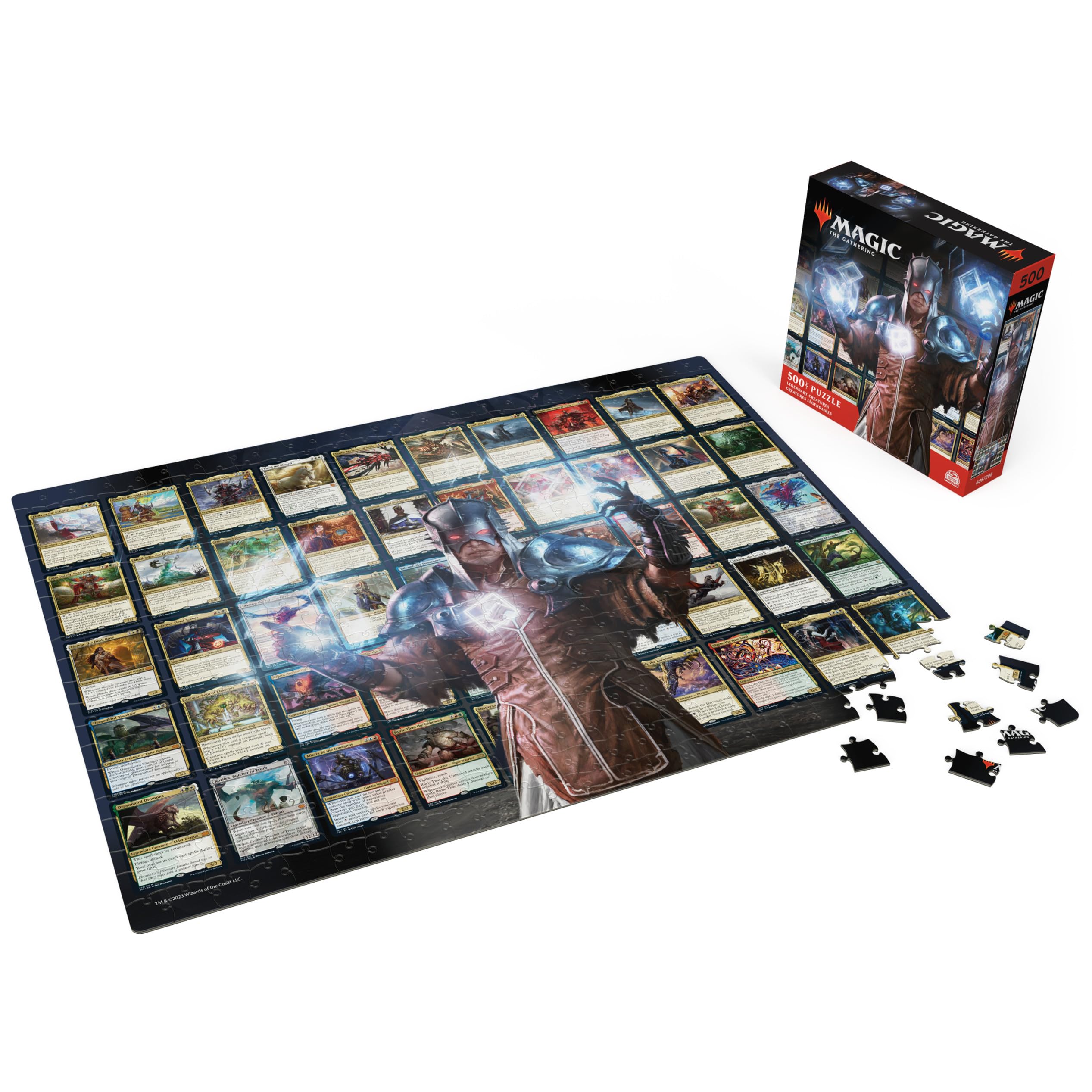 Spin Master MTG Legendary Creatures puzzle-pieces-closeup, highlights sharp color and premium finish.