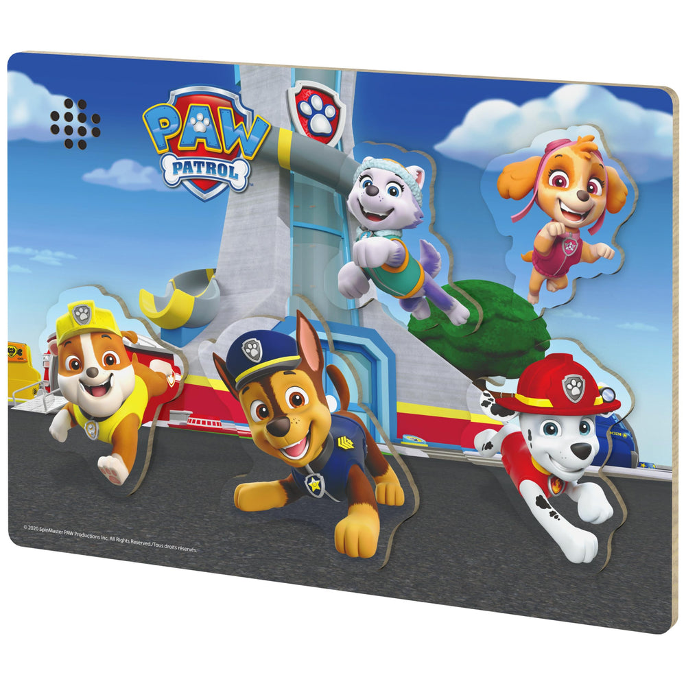 Spin Master PAW Patrol chunky wood sound puzzle child playing encourages imaginative play.