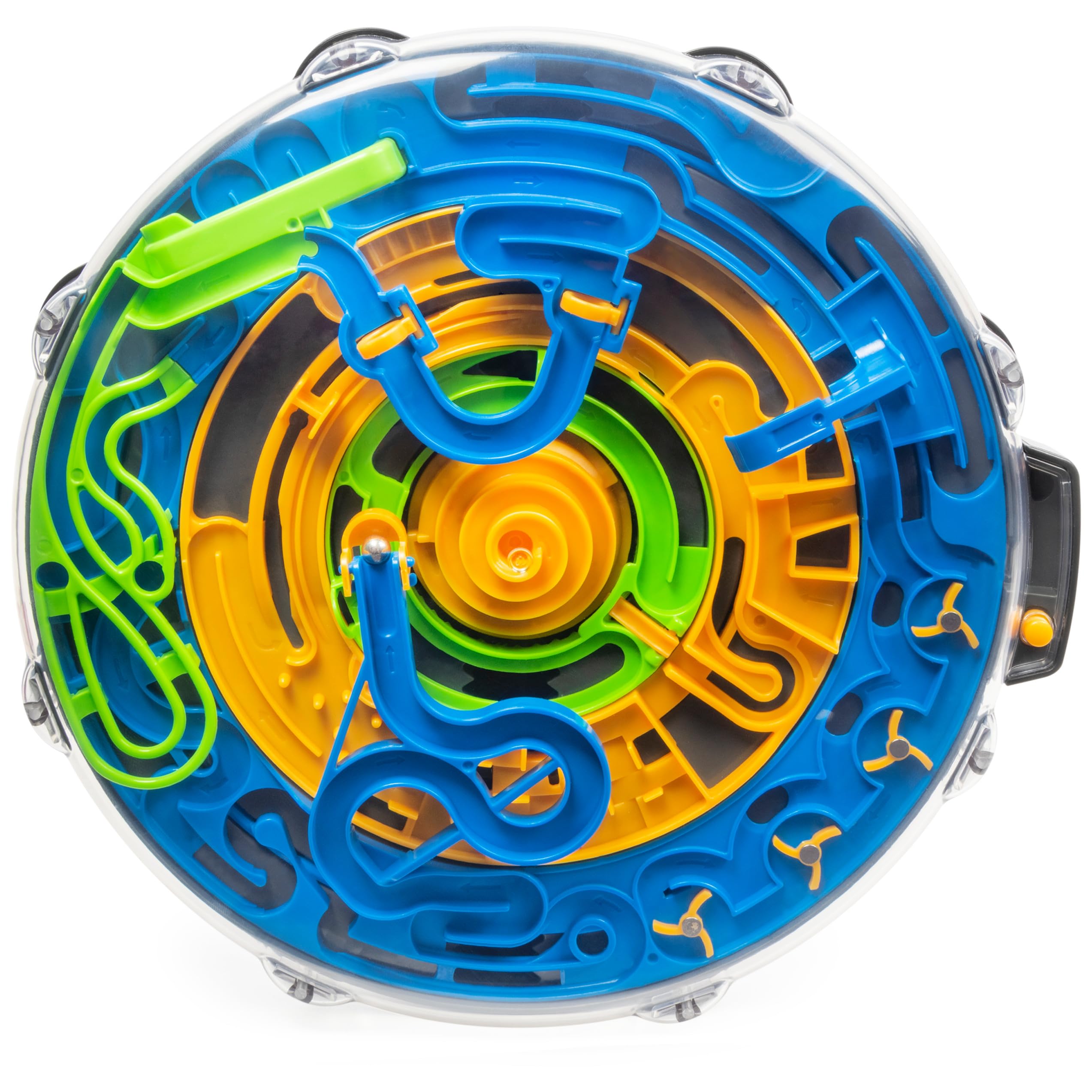 Spin Master Games Perplexus Revolution Runner front view highlights the motorized maze challenge.
