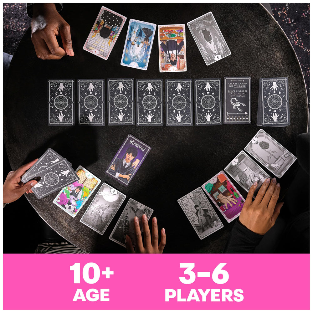 Spin Master Wednesday collectible foil cards featuring iconic characters for display and collection.
