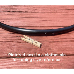 SpinMajik push-button collapsible hoop folds to fit easy travel.