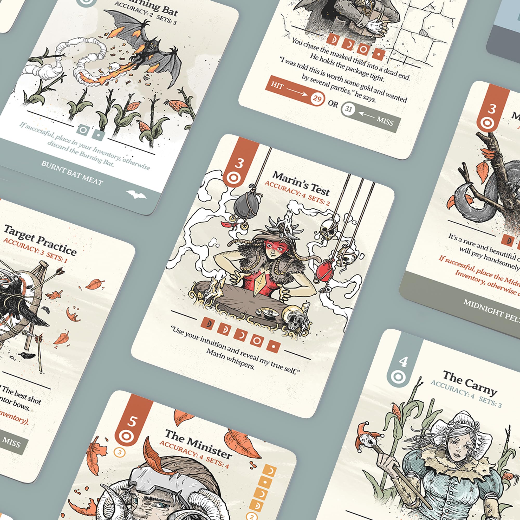 Spire's End Hildegard strategy and resource-management visuals highlight planning.