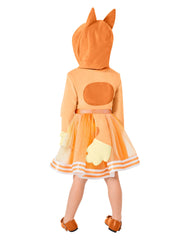Spirit Halloween Bluey Bingo toddler dress back view for comfy, easy wear