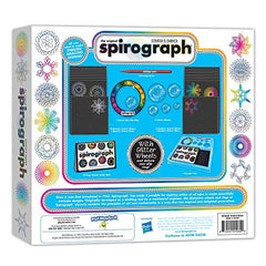Spirograph stylus gliding on glitter wheel sparks precise scratch designs