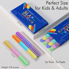 Spkwis Sensory Slap Bracelets arrive ready to gift in fun packaging.