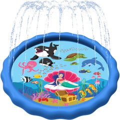 SplashEZ 89-inch splash pad area offers ample space for family water play.