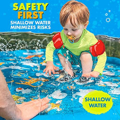 SplashEZ baby toddler pool creates a safe shallow splash zone.
