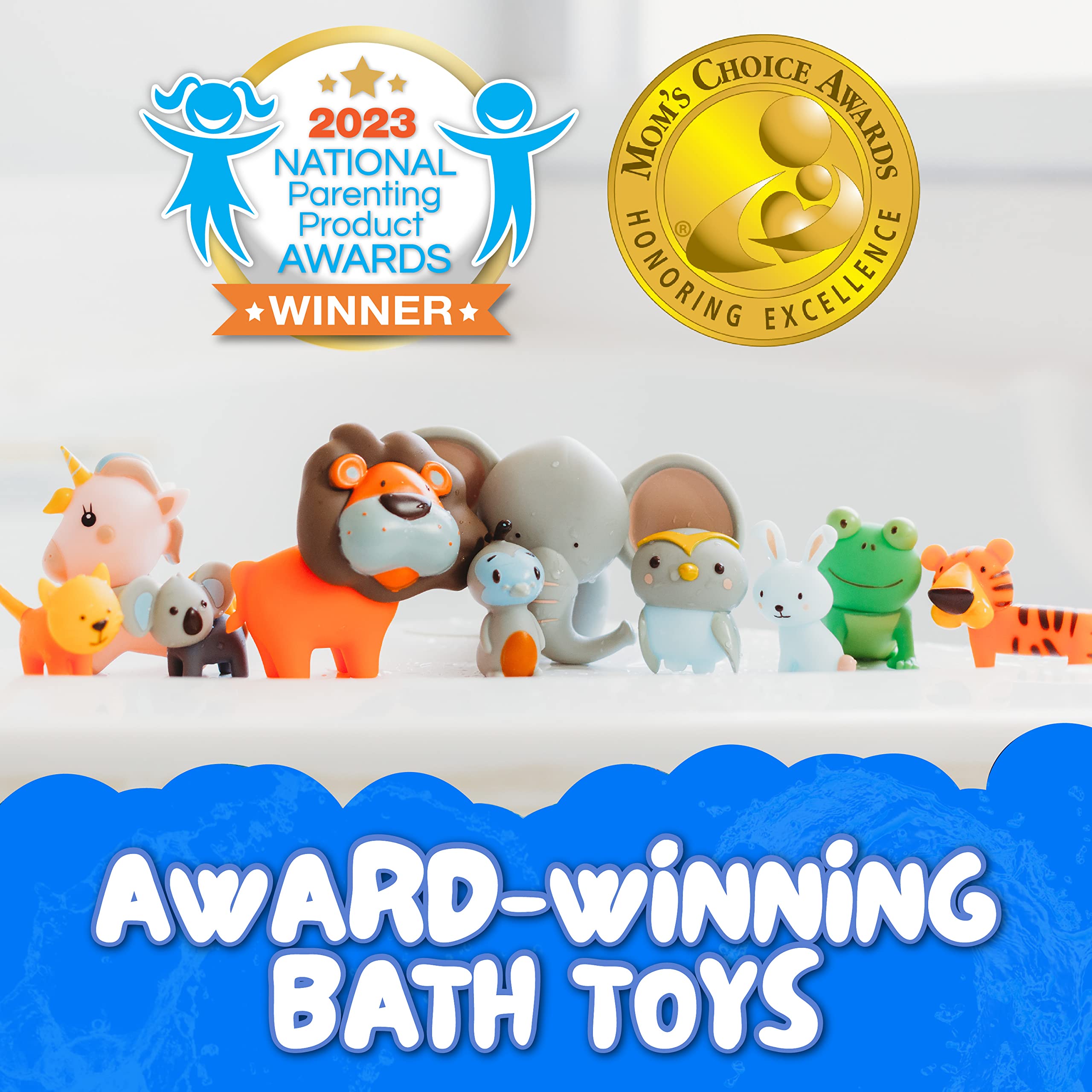 SplashEZ bath toys suitable for tubs or pools for versatile play