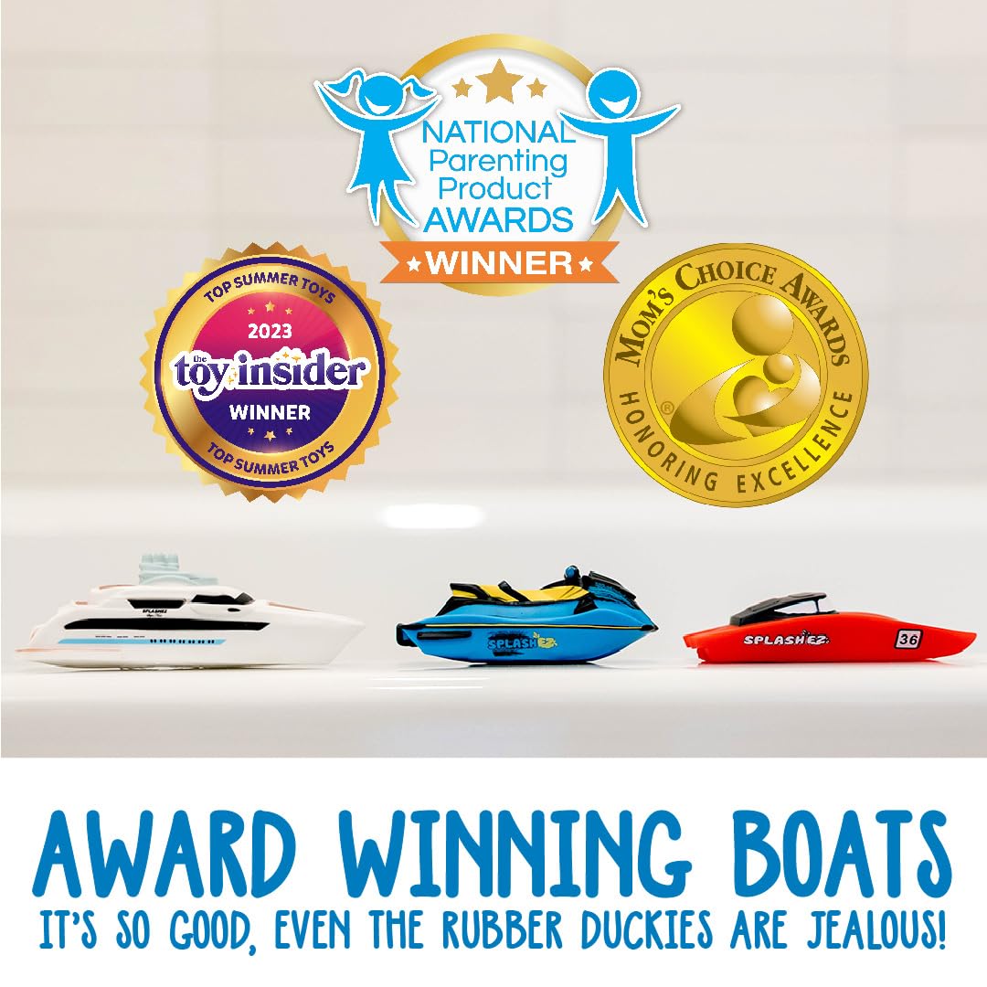 SplashEZ catamaran bath toy designed for water races and imaginative play.