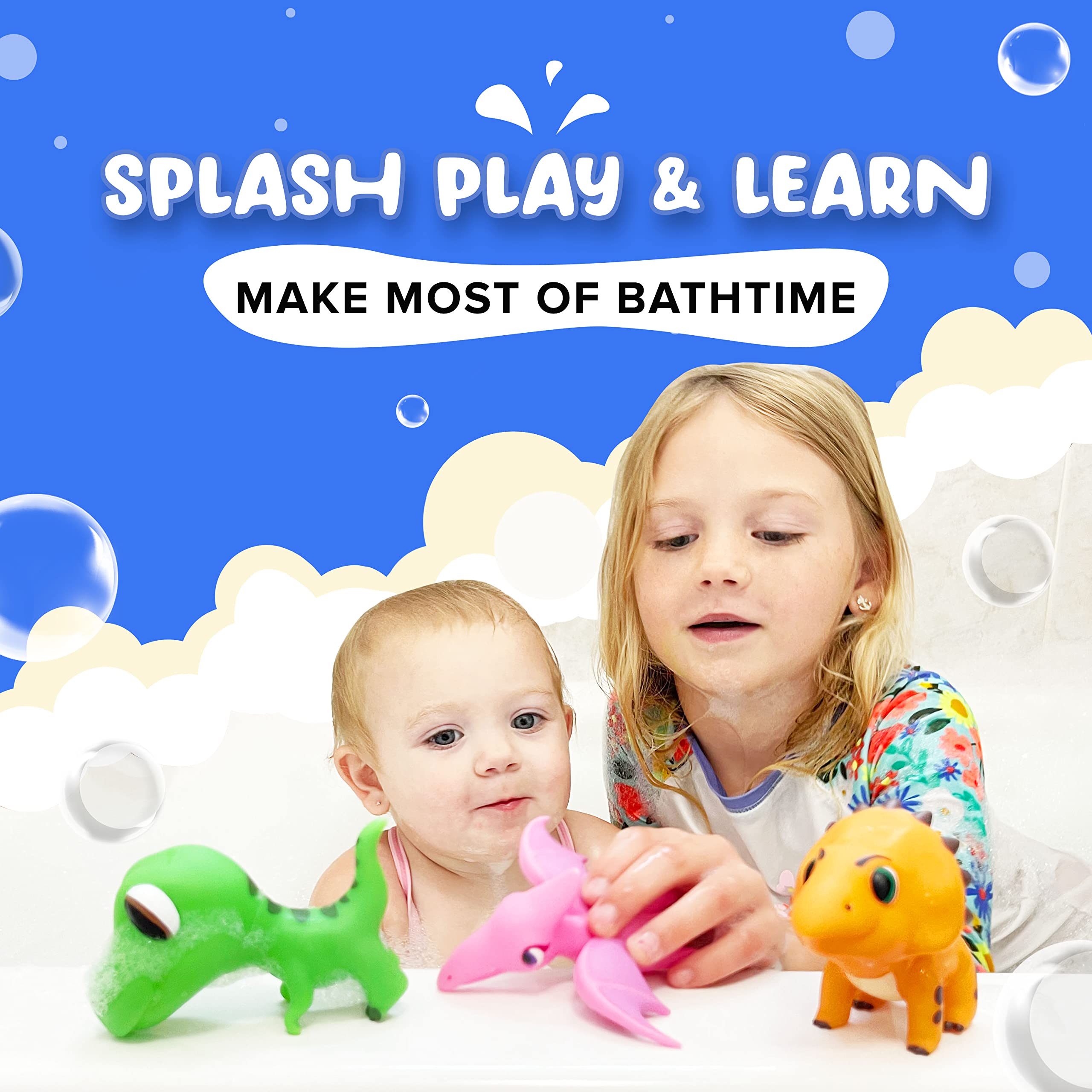 SplashEZ Peter close-up: floating pterosaur encouraging imaginative bath play.