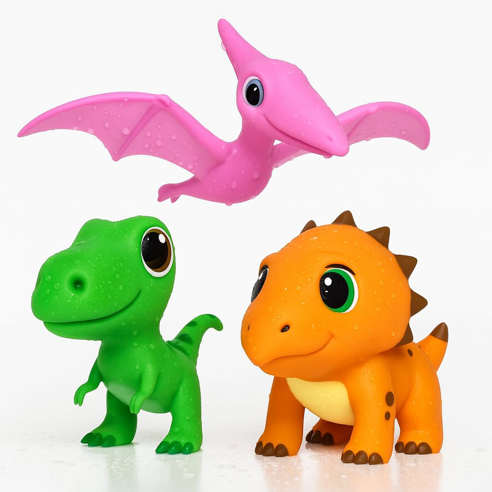 SplashEZ Rexi close-up: a safe, engaging bath time dinosaur toy.